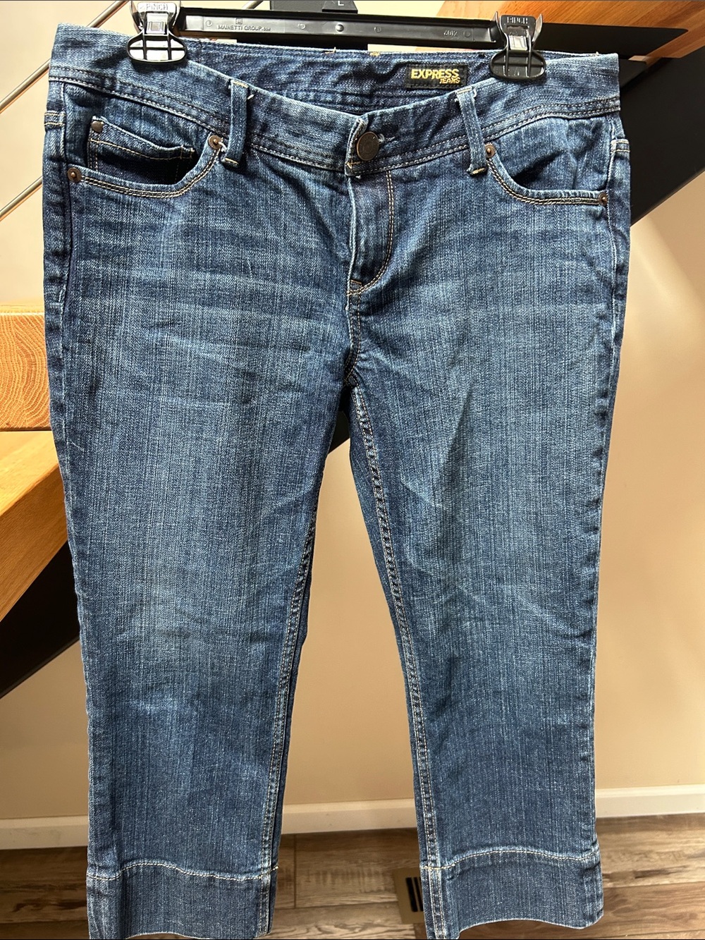 Express Dark Blue Cropped Ankle Jeans